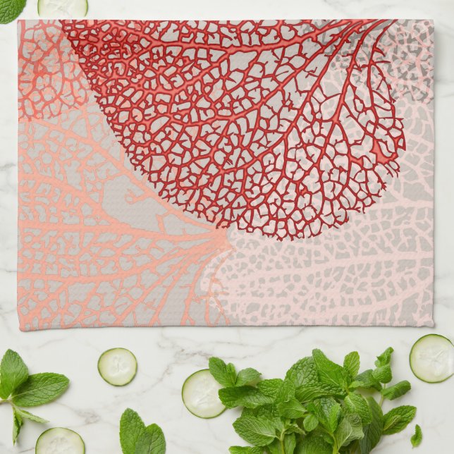 Linge De Cuisine Ombre corail (Plié)