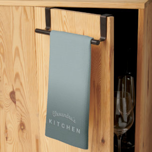 Linge De Cuisine Ombre gris bleu orageux