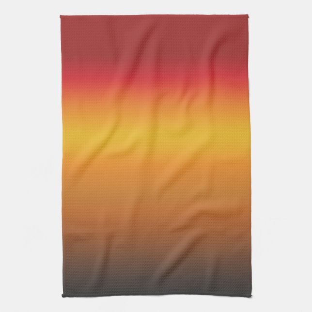 Linge De Cuisine Ombre jaune rouge orange rouge vibrant (Vertical)