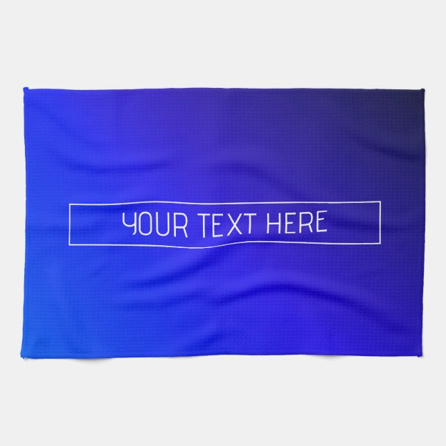 Linge De Cuisine Ombre moderne Bleu Clair et Violet (Horizontal)