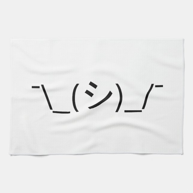 Linge De Cuisine Oops Shrug Emoticon ; -\_(シ)_/ (Horizontal)