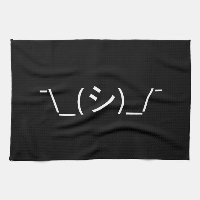 Linge De Cuisine Oops Shrug Emoticon ; -\_(シ)_/ (Horizontal)