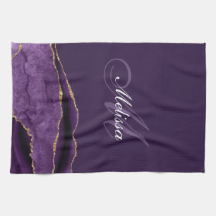 Linge De Cuisine or monogramme moderne et agneau violet