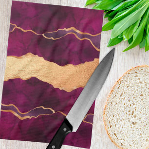 Linge De Cuisine Or violet de Bourgogne agneau rose or