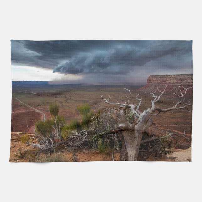 Linge De Cuisine Orage de Moki Dugway - Utah du sud (Horizontal)