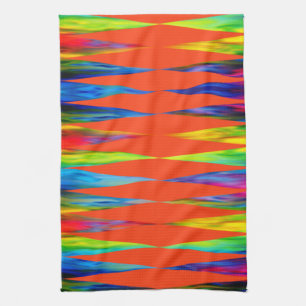 Linge De Cuisine [Orange ardente géométrique de harlequin de fies