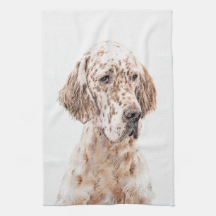 Linge De Cuisine Orange Belton Painting Dog Art