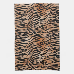 Linge De Cuisine Orange Black Tiger