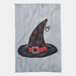 Linge De Cuisine Orange Casquette de sorcière noire Étoiles mignonn