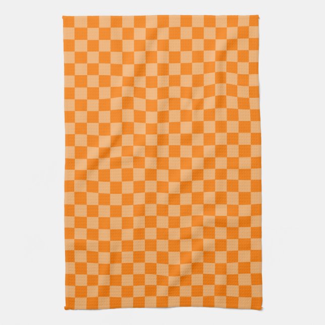 Linge De Cuisine Orange Combination Checkerboard par Shirley Taylor (Vertical)