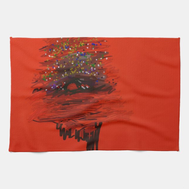 Linge De Cuisine Orange Moon Landscape Kitchen Towel (Horizontal)