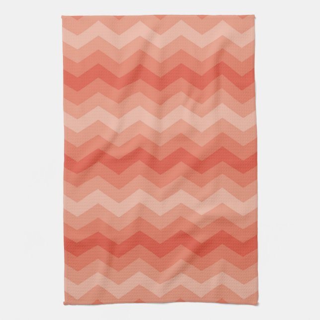 Linge De Cuisine Orange Peach Chevron (Vertical)