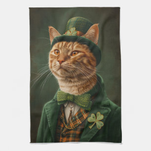 Linge De Cuisine Orange Tabby Chat St Patrick's Day