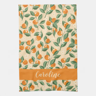 Linge De Cuisine Oranges Vintage Été Bohème Fruit Personnalisé