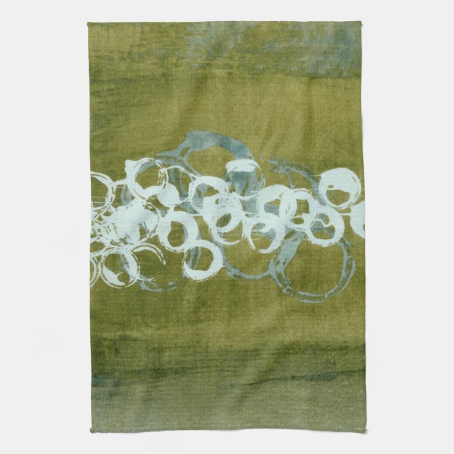 Linge De Cuisine Orbes vertes I (Vertical)