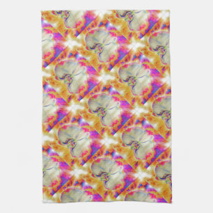 Linge De Cuisine Orchidée de feu rose, fleurs d'aquarelle surréalis