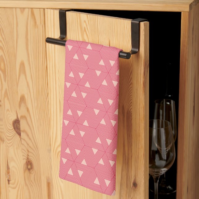Linge De Cuisine Oriental rose Sakura Japon triangle géométrique (Pliage en tiers)