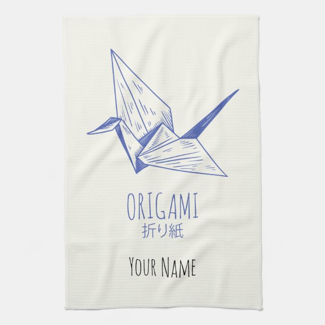 Linge De Cuisine Origami Art japonais Pliage Art Retro Grane (Vertical)
