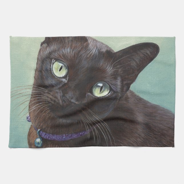 Linge De Cuisine Orignaux noirs de chat birman (Horizontal)