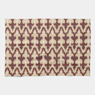 Linge De Cuisine Ornement tribal géométrique bronzage Pattrn d'Ikat