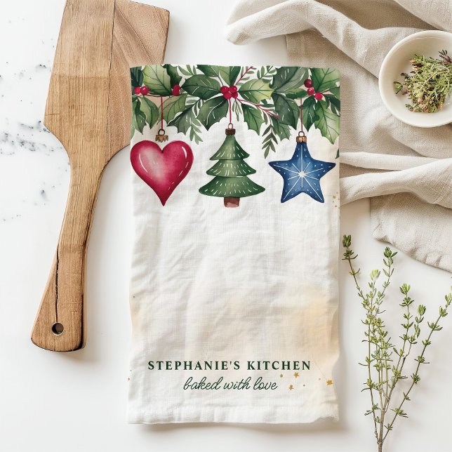 Linge De Cuisine Ornements de Noël Fêtes personnalisées (Créateur téléchargé)