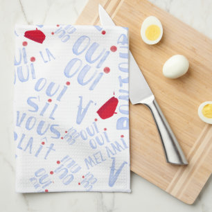 Linge De Cuisine Oui Red Beret Bonjour Français Bonjour