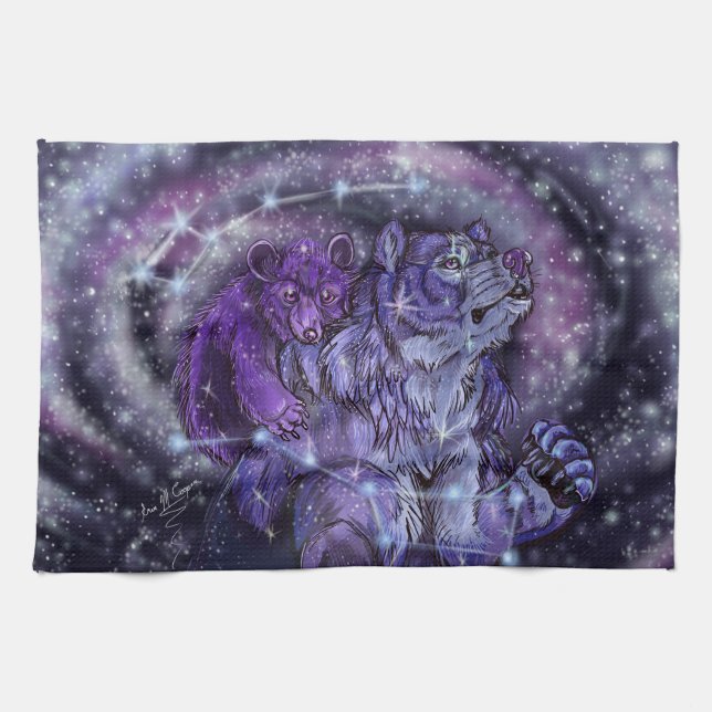 Linge De Cuisine Ours d'étoiles mineure et majeure d'Ursa (Horizontal)