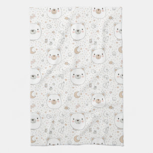 Linge De Cuisine Ours mignon et cœurs -- Nurserie pastel (9)