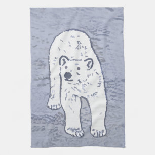 Linge De Cuisine Ours polaire sur la peinture sur glace - Art origi