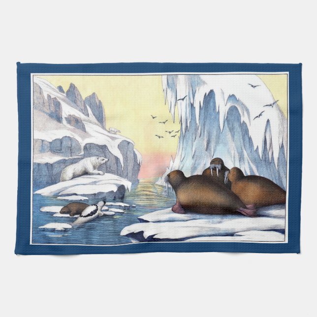 Linge De Cuisine Ours Polaires, Walrus Et Phoques (Horizontal)