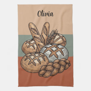 Linge De Cuisine Pain de campagne traditionnel au levain & Baguette