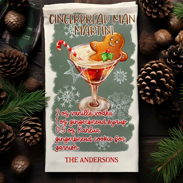 Linge De Cuisine Pain d'épices Homme Martini Cocktail de Noël Recet (Créateur téléchargé)