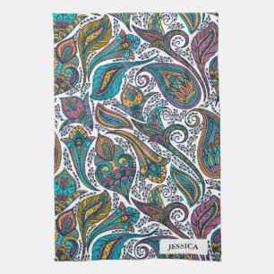 Linge De Cuisine Paisley ethnique fleuri coloré