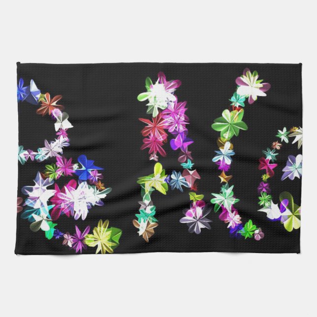Linge De Cuisine "PAIX" dans l'art des fleurs Imprimer (Horizontal)