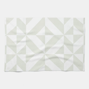 Linge De Cuisine Pale Gray Geometric Deco Cube Pattern