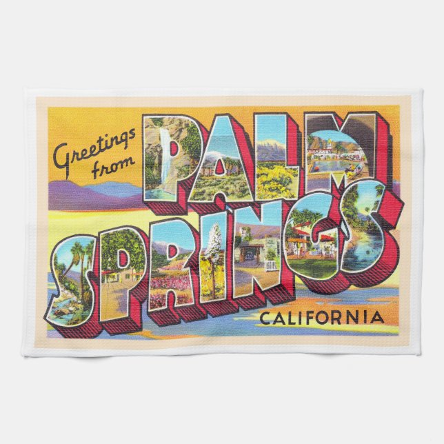 Linge De Cuisine Palm Springs California CA Grande Lettre carte pos (Horizontal)