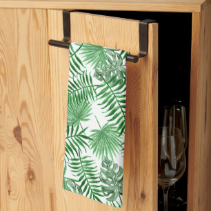 Linge De Cuisine Palmier vert tropical Feuille Aquarelle d'été Ar