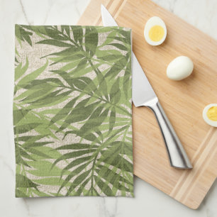 Linge De Cuisine Palmiers Areca Hawaïen Tropical Vintage