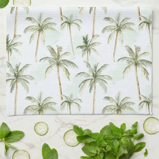 Linge De Cuisine Palmiers Tropicaux (Plié)