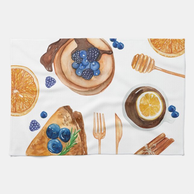 Linge De Cuisine Pancakes Moderne Cuisine Beauté Petit déjeuner (Horizontal)