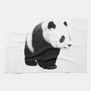 Linge De Cuisine Panda noir et blanc
