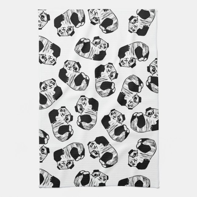 Linge De Cuisine Panda Play Kitchen Towel 16" x 24" (Vertical)