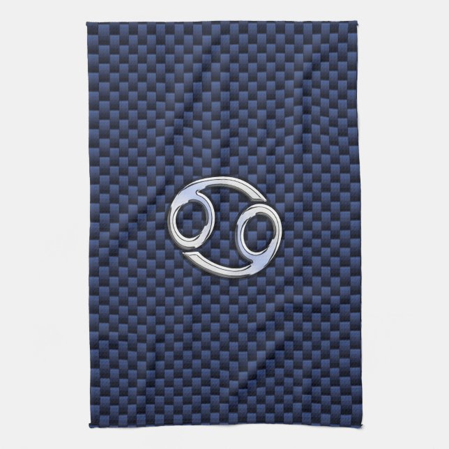 Linge De Cuisine Panneau cancéreux Zodiac Navy Blue Carbon Fiber Pr (Vertical)