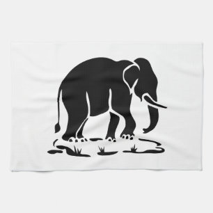 Linge De Cuisine Panneau de trekking des éléphants asiatiques devan