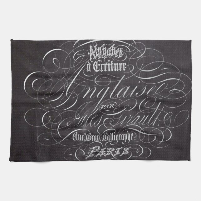 Linge De Cuisine Panneaux rougeâtres à Paris Scripts français (Horizontal)