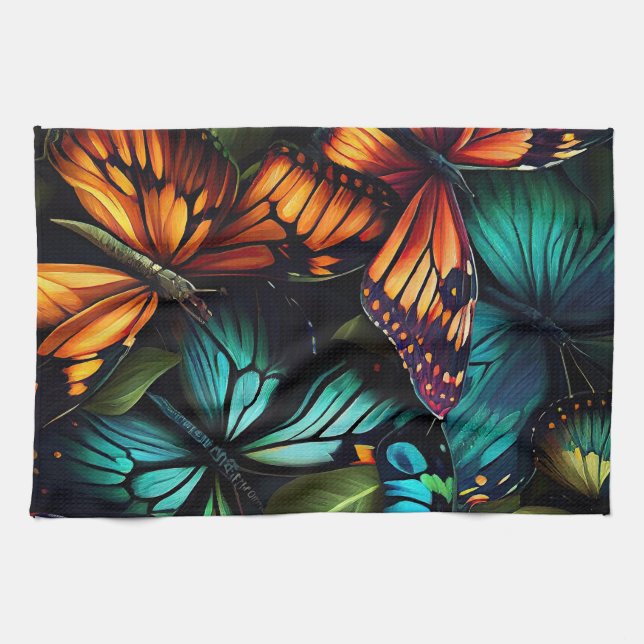 Linge De Cuisine  Paños de cocina Burst–Butterflies in Motion (Horizontal)