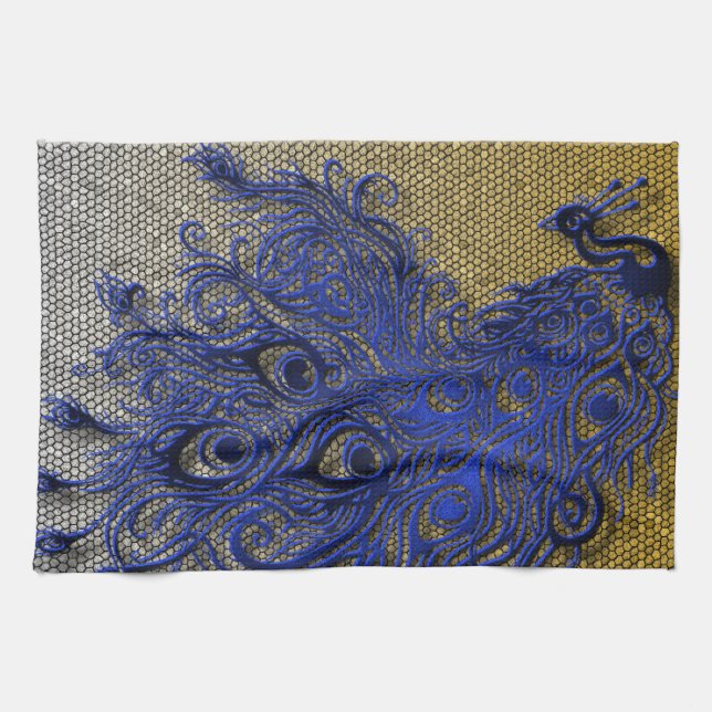 Linge De Cuisine Paon (Horizontal)