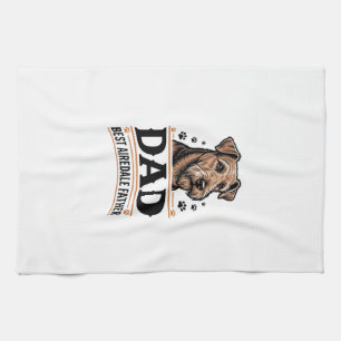 Linge De Cuisine Papa Airedale Terrier Chemise de père de chien vin