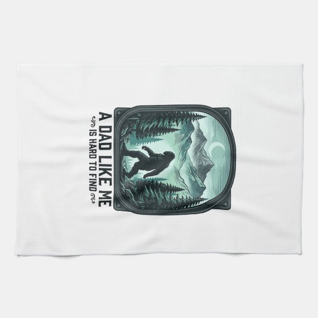 Linge De Cuisine Papa Bigfoot Gravure Vintage Fun T-Shirt Papa Drôl (Horizontal)