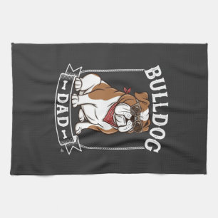 Linge De Cuisine Papa Bouledogue Chien Lunettes de soleil Bandana